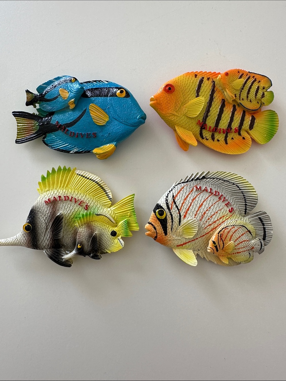 Set of Four Maldives Colorful Fish Magnets Kitchen Refrigerator Fridge